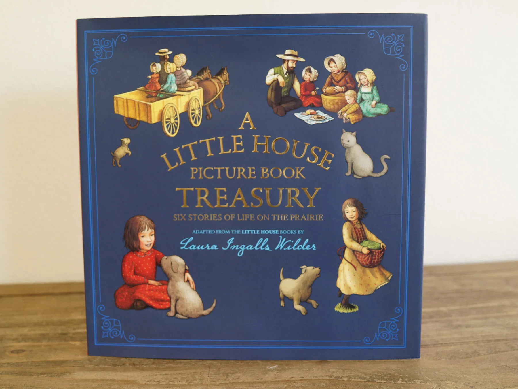 Little House Nine-book set paperback edition in handcrafted wooden
